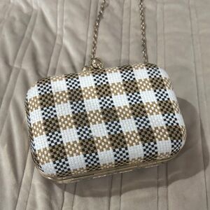 Elegant Checkered Clutch Bag